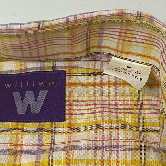 William W yellow size medium mens button up shirt - Picture 3 of 4